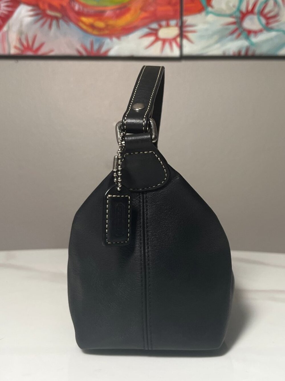 Coach Black Leather Hobo Shoulder Bag Y2K Leatherware 1941 - Picture 3 of 12